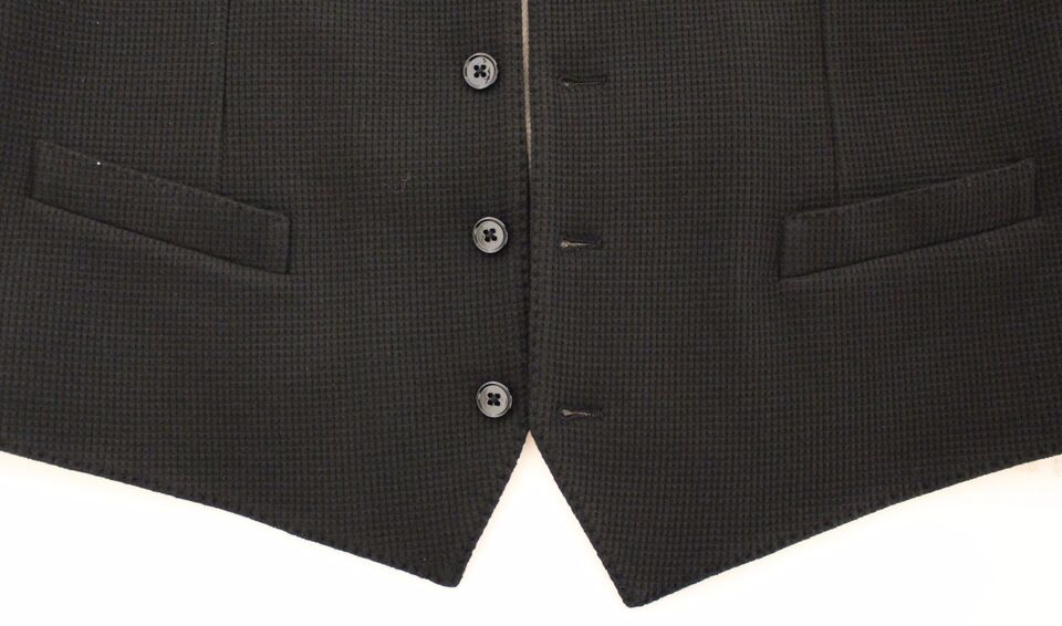 Dolce & Gabbana Black Cotton Dress Vest Blazer Jacket