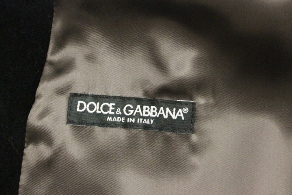 Dolce & Gabbana Black Cotton Single Breasted Vest Gilet