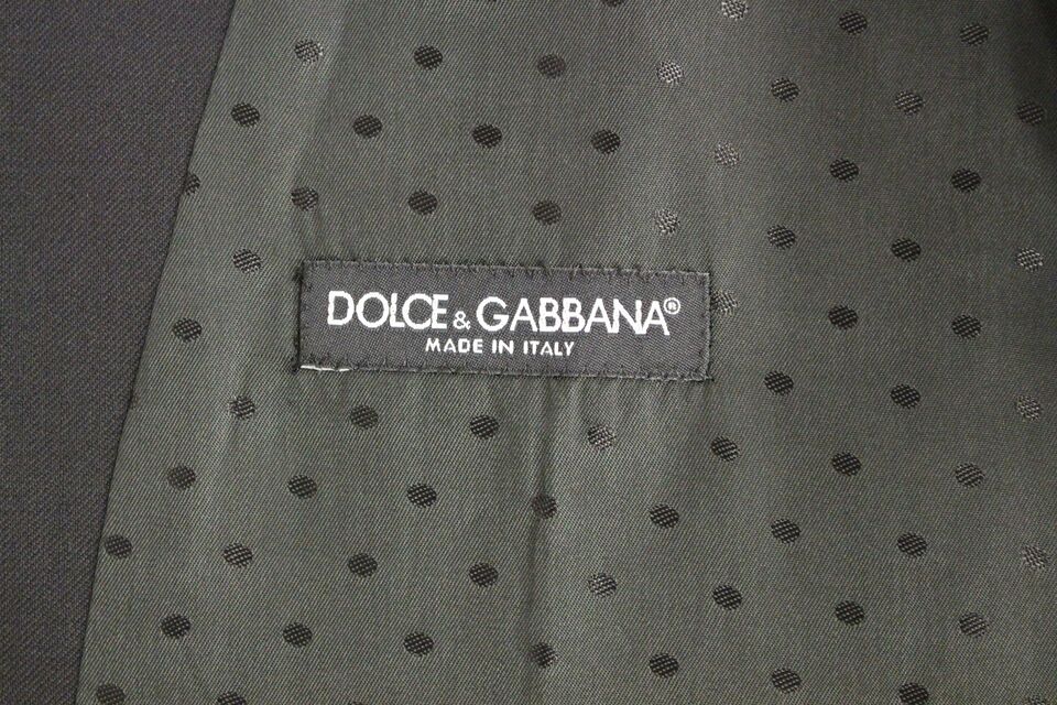 Dolce & Gabbana Black Wool Formal Dress Vest Gilet Weste