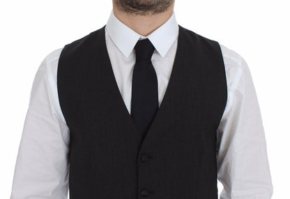 Dolce & Gabbana Gray Wool Stretch Dress Vest Jacket Blazer