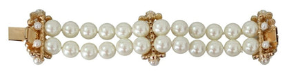 Dolce & Gabbana Elegant Faux-Pearl Crystal Bracelet