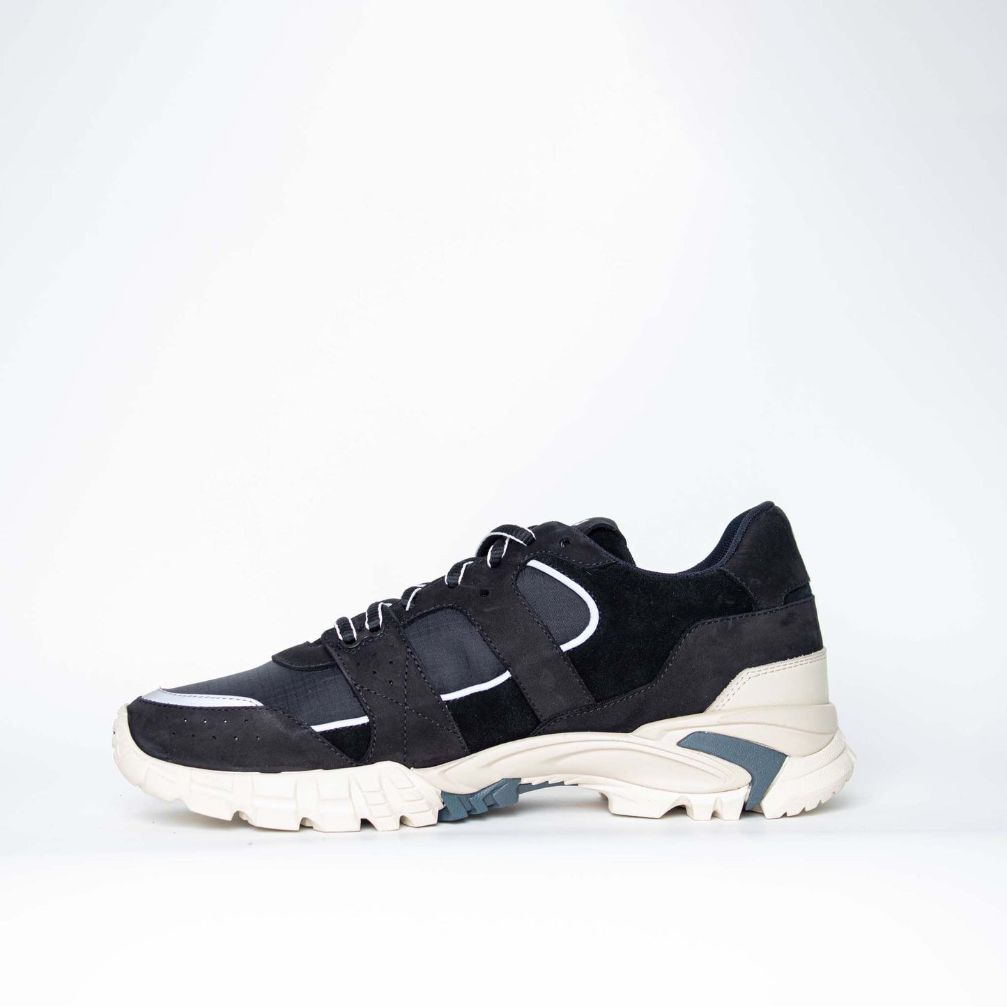 Lardini Elegant Black Leather and Suede Sneakers