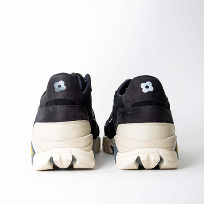 Lardini Elegant Black Leather and Suede Sneakers