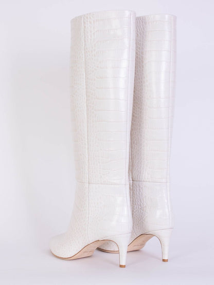 Paris Texas Ivory Knee-High Stiletto Boots