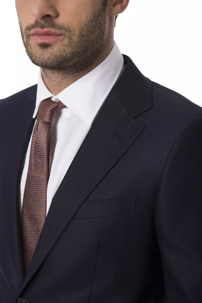 Billionaire Italian Couture Elegant Blue Wool Jacket for Men