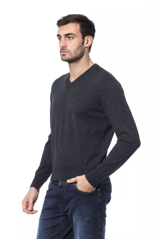 Billionaire Italian Couture Embroidered Merino Wool Crew Neck Sweater