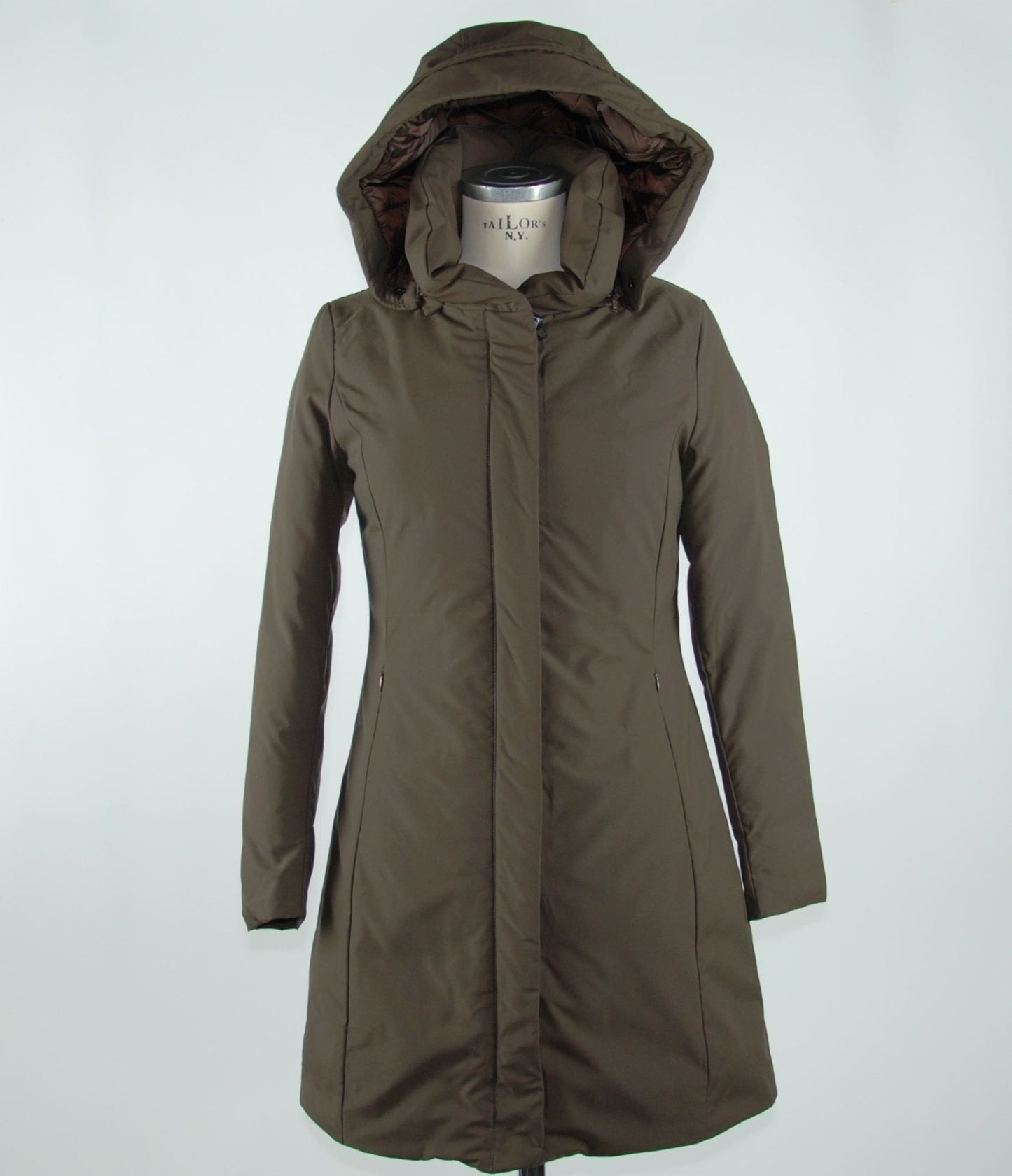 Emilio Romanelli Elegant Brown Polygon Jacket with Hood