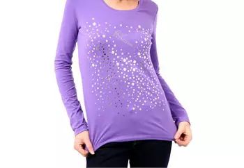 Montana Blu Chic Purple Embellished Logo Top