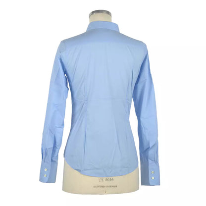 Made in Italy Elegant Light Blue Slim Fit Blouse