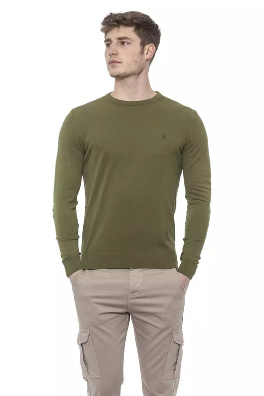 Conte of Florence Emerald Crewneck Cotton Sweater for Men