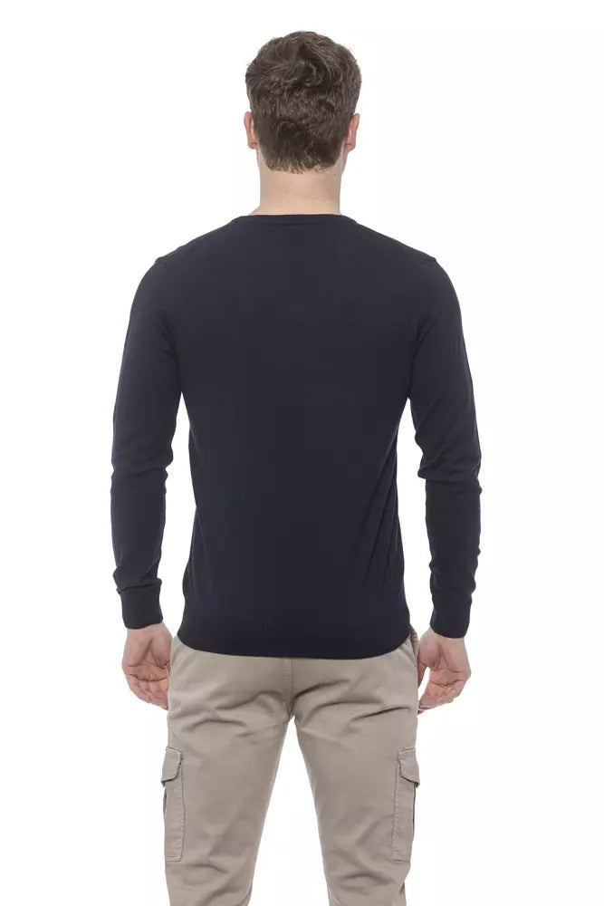 Conte of Florence Elegant V-Neck Cotton Sweater for Men