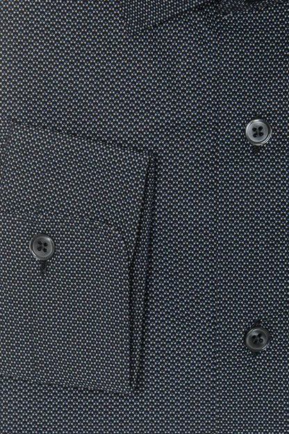 Robert Friedman Elegant Black Cotton Slim Collar Shirt