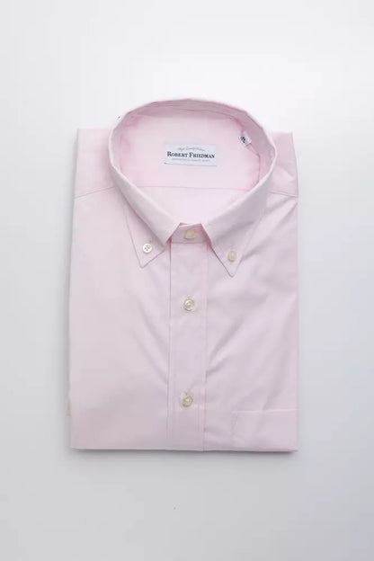 Robert Friedman Elegant Pink Cotton Button-Down Shirt