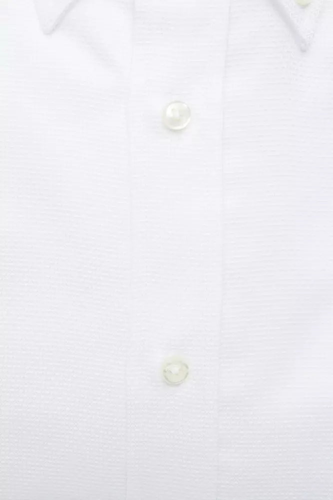 Robert Friedman Elegant White Cotton Button-Down Shirt