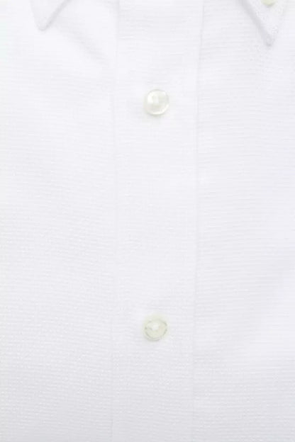 Robert Friedman Elegant White Cotton Button-Down Shirt