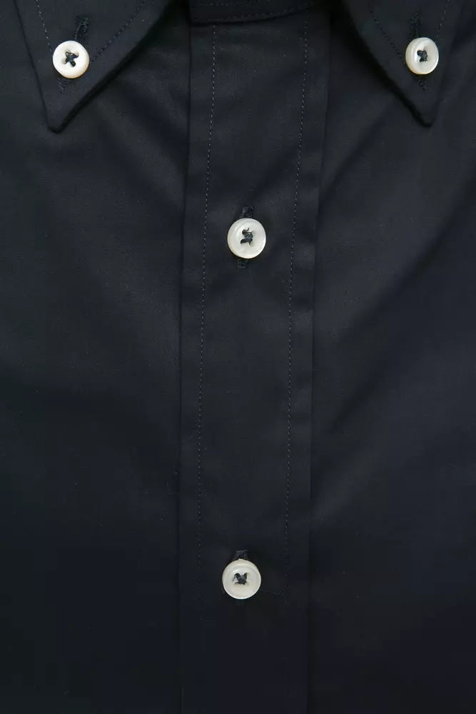 Robert Friedman Elegant Black Button Down Regular Shirt