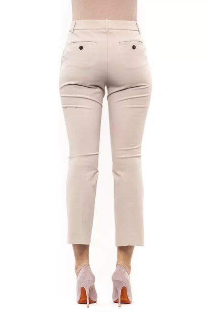 Peserico Elegant Beige Stretch Slim Trousers