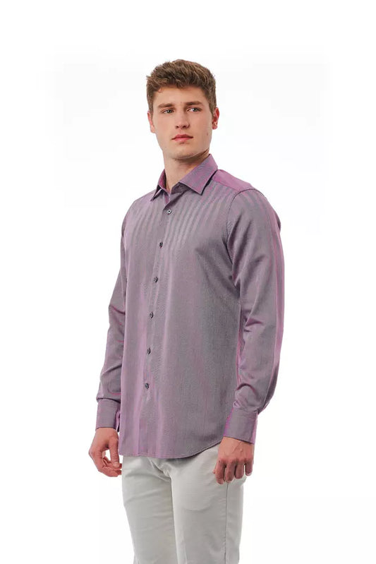 Bagutta Elegant Burgundy Italian Collar Shirt