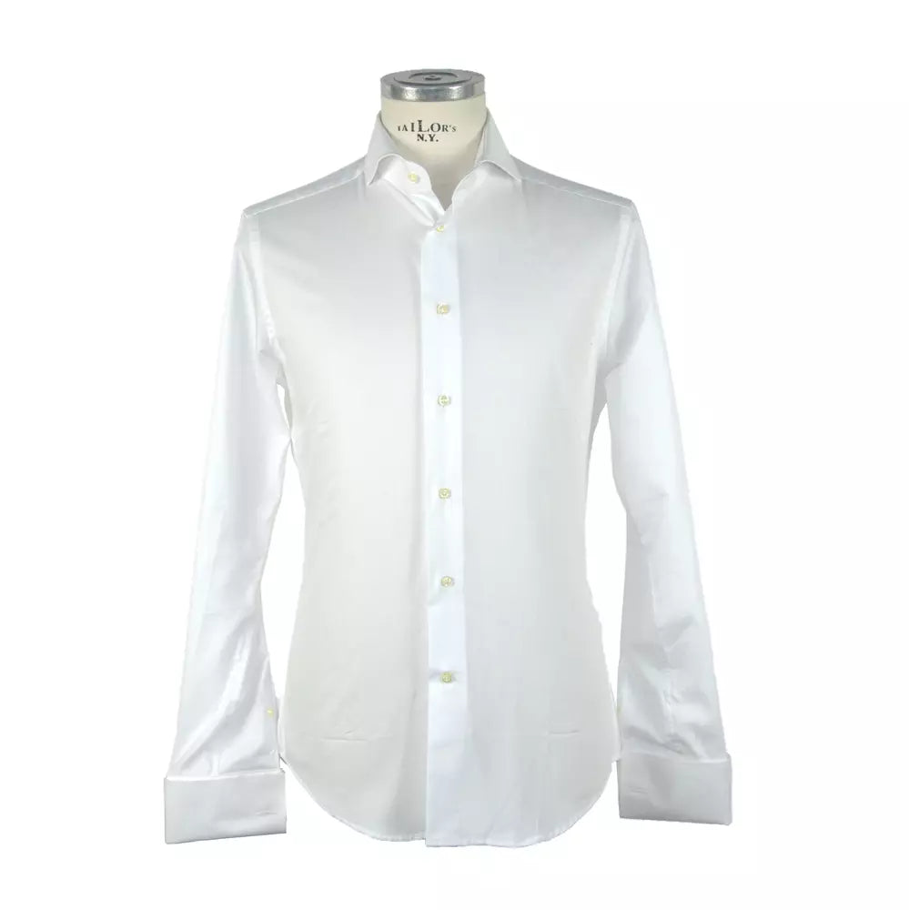 Made in Italy Elegant Ceremony White Cotton Shirt