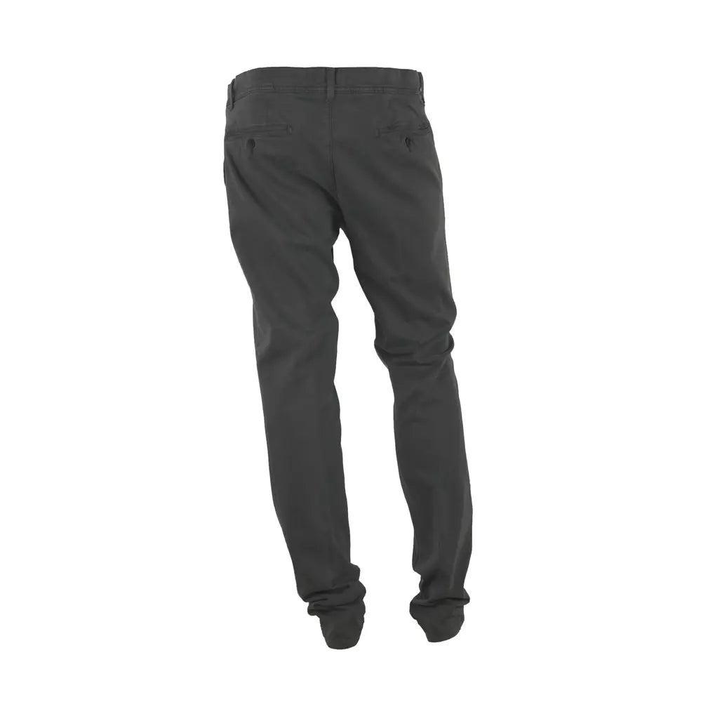 Made in Italy Elegant Gray Italian Cotton Trousers