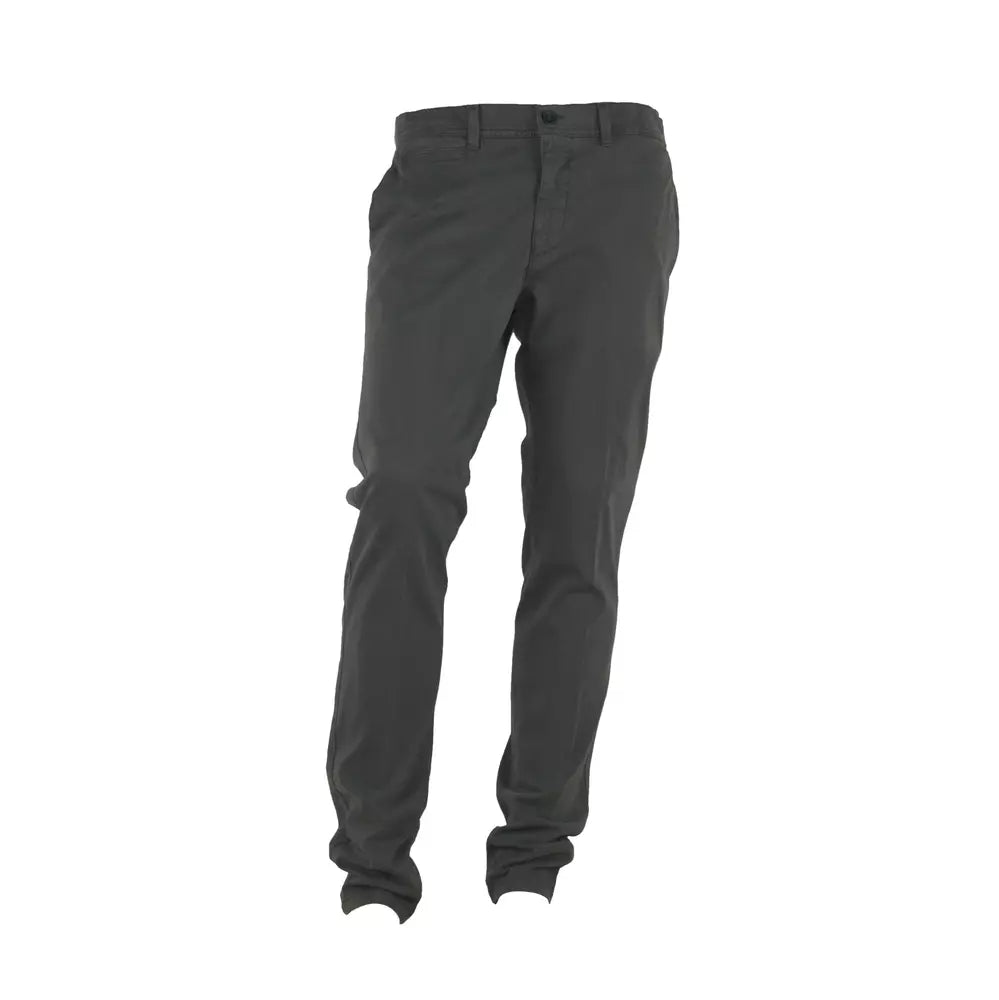 Made in Italy Elegant Gray Italian Cotton Trousers