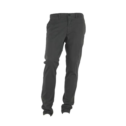 Made in Italy Elegant Gray Italian Cotton Trousers