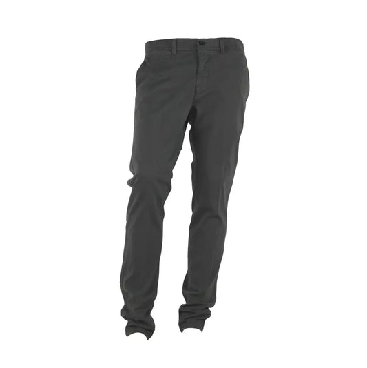 Made in Italy Elegant Gray Italian Cotton Trousers