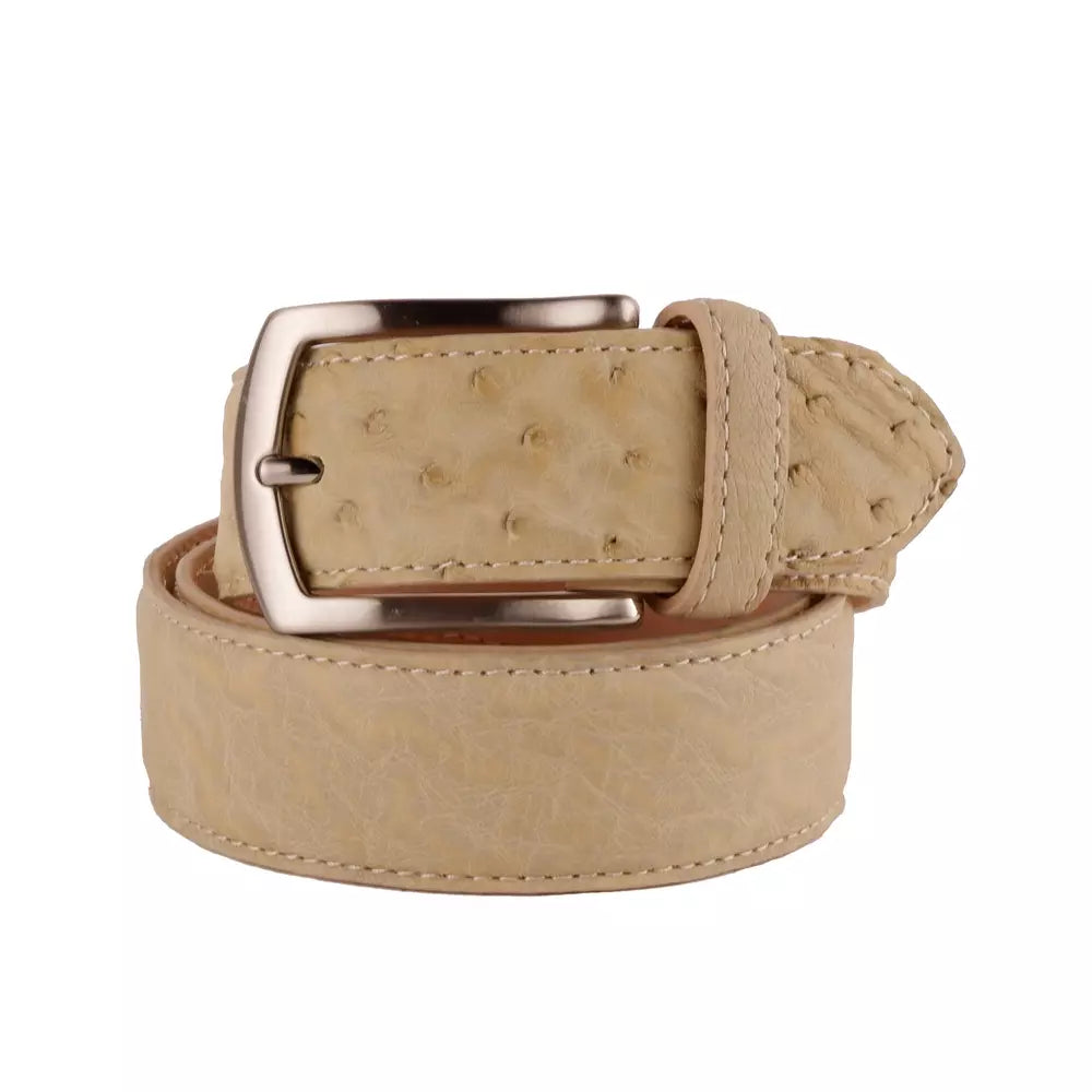 Made in Italy Elegant Ostrich Leather Men's Belt