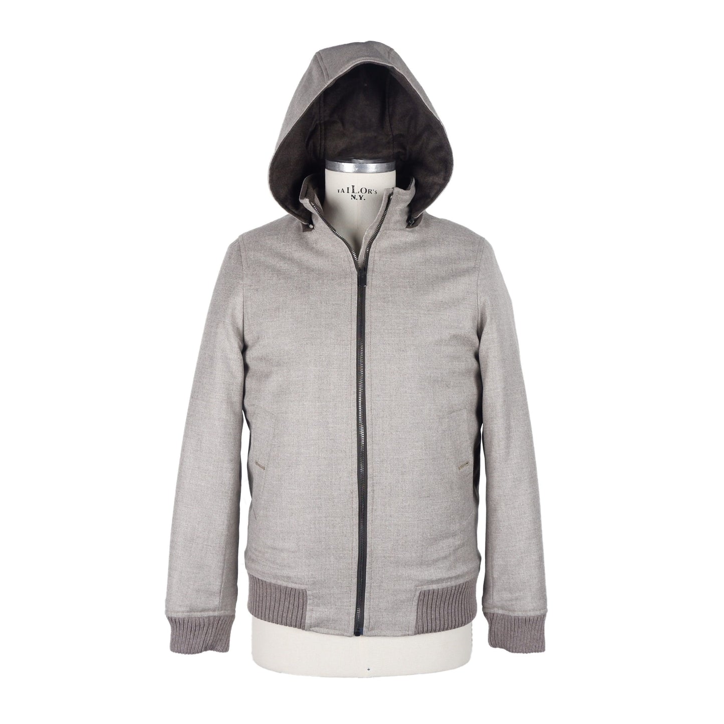 Made in Italy Elegant Beige Padded Wool-Cashmere Jacket