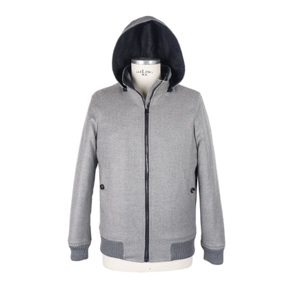 Made in Italy Elegant Wool-Cashmere Men's Jacket with Hood