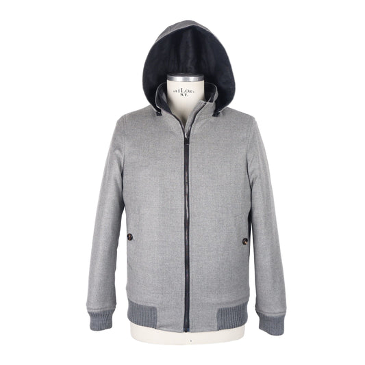 Made in Italy Elegant Wool-Cashmere Men's Jacket with Hood