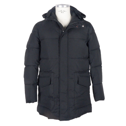 Emilio Romanelli Dashing Gentleman's Black Jacket with Hood