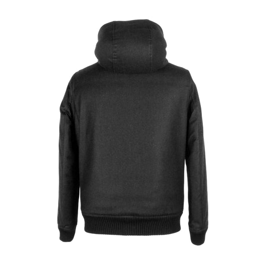 Made in Italy Elegant Men's Wool-Cashmere Hooded Jacket
