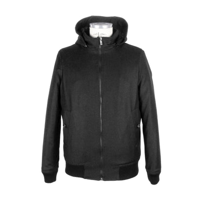 Made in Italy Elegant Men's Wool-Cashmere Hooded Jacket