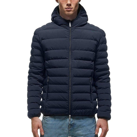 Centogrammi Blue Ultra Light Down Jacket with Cover Mask
