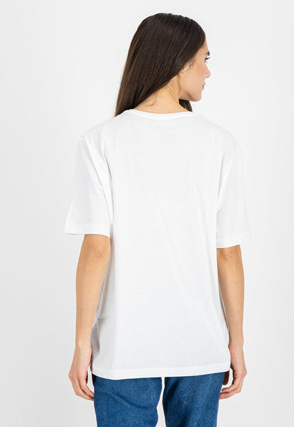 Love Moschino Chic Logo Cotton Tee in Elegant White