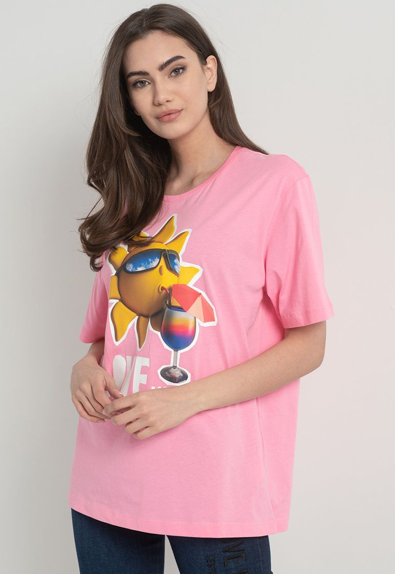 Love Moschino Chic Logo Print Stretch Cotton Tee