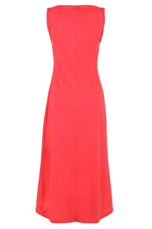 Imperfect Elegant Pink Cotton Dress with Logo Accent