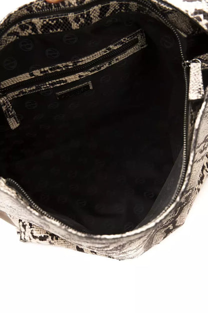 Pompei Donatella Chic Python Print Leather Shoulder Bag