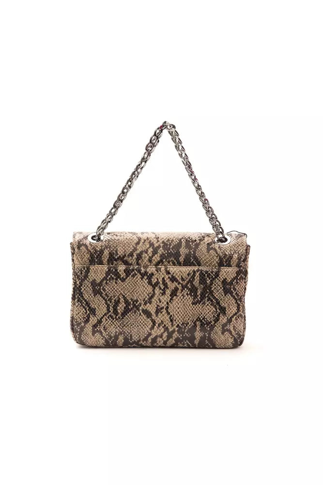 Pompei Donatella Elegant Python Print Leather Crossbody Bag