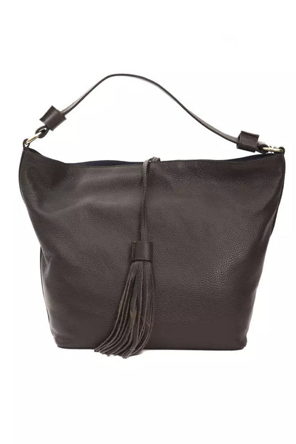 Pompei Donatella Elegant Leather Shoulder Bag in Earthy Brown