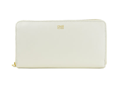 Cavalli Class Elegant White Calfskin Leather Wallet