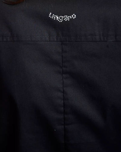 Ungaro Fever Chic Slim Fit Black Shirt with Medium Collar