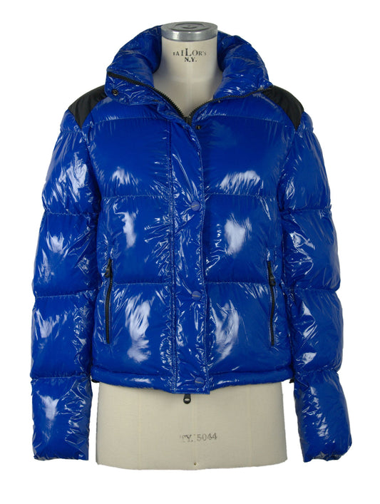 Refrigiwear Chic Blue Down Jacket with Eco-Friendly Flair