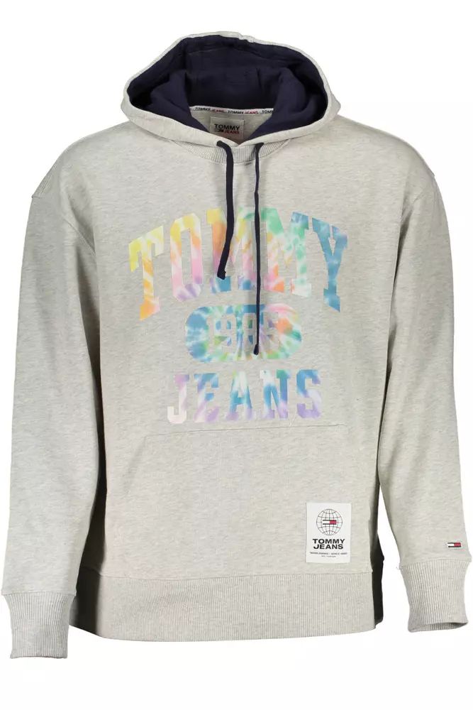 Tommy Hilfiger Chic Gray Hooded Sweatshirt with Contrasting Details