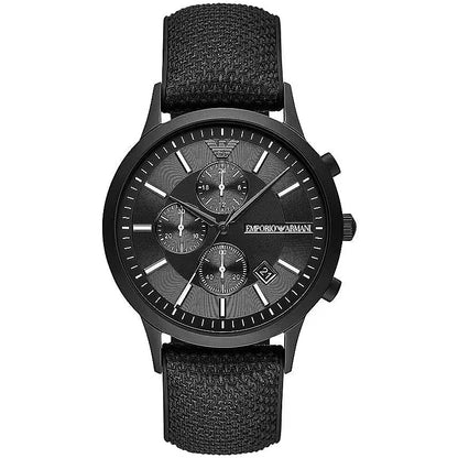 Emporio Armani Sleek Black Chronograph Timepiece